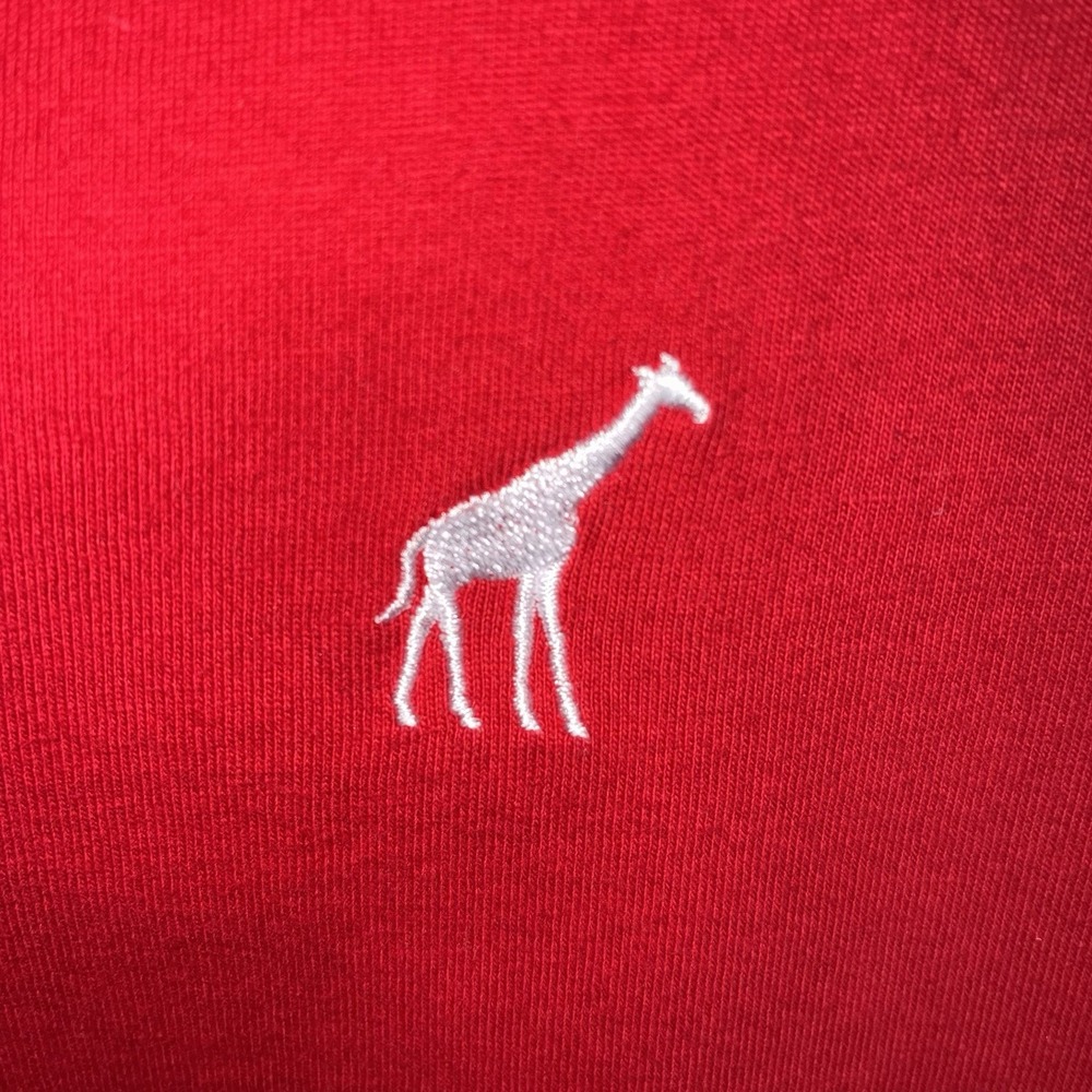 LRG Lifted Research Group 47 Polo Shirt Size 2xl‎ Red Short Sleeve White Giraffe - Picture 2 of 9